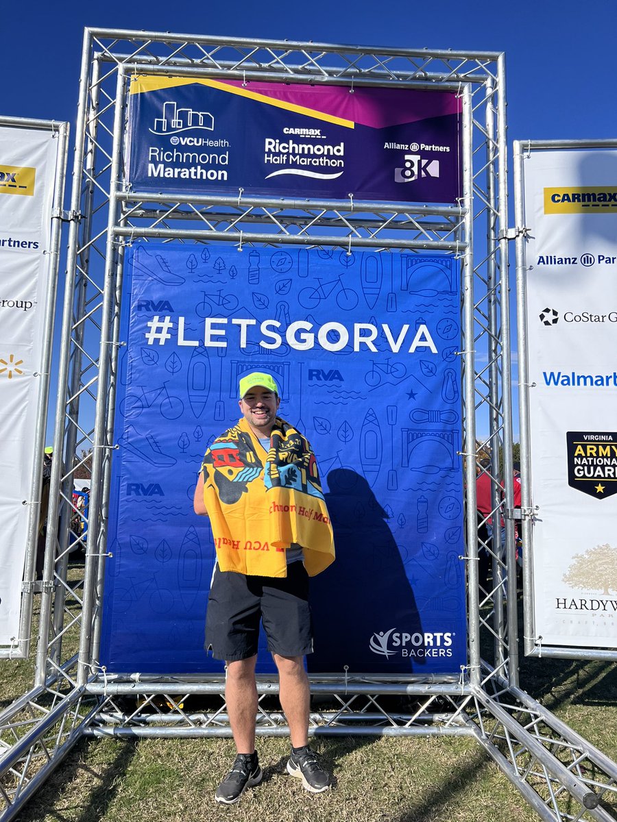RVACoffeeStain's tweet photo. 13.1!! I finished my first half marathon! Since it was my first, all personal records across the board ๐คฃ
Seeing the Fam when going into and then out of Bryant Park was the perfect boost. That section was by far the hardest part. Thanks @SportsBackers & @CarMax #letsgorva https://t.co/NZjidOwhJr