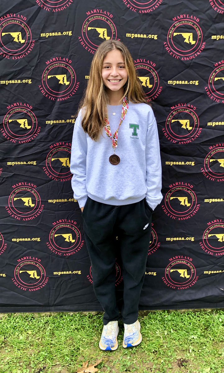 THS_XCTF's tweet photo. Medal Alert!!

Aylene Hernandez up on the podium at States!! 22nd place, 20:35!

Words cannot express how proud we are of Tuscarora senior Aylene Hernandez! She set this goal early in the season and worked for it! Humble, positive, leader on the team. 

Congrats Aylene! https://t.co/0vkaDfXxyt