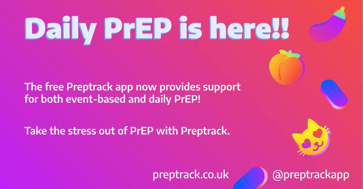 preptrackapp's tweet photo. Our latest #Preptrack update lets you switch #PrEP strategies. We can help you use PrEP in the way that works best for you. Swap between #DailyPrEP and #EventBasedPrEP and Preptrack can still keep track of your #HIVprotection.
Free on #iPhone in the UK: https://t.co/hhZqotyuGZ https://t.co/DS2uWLQkPf
