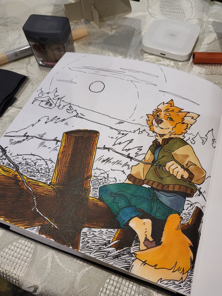 lakehounds's tweet photo. I've been chipping away at this piece throughout the day, it's come out real well! I'll draw something else tomorrow #TBF21 https://t.co/CfZIoFhDjH
