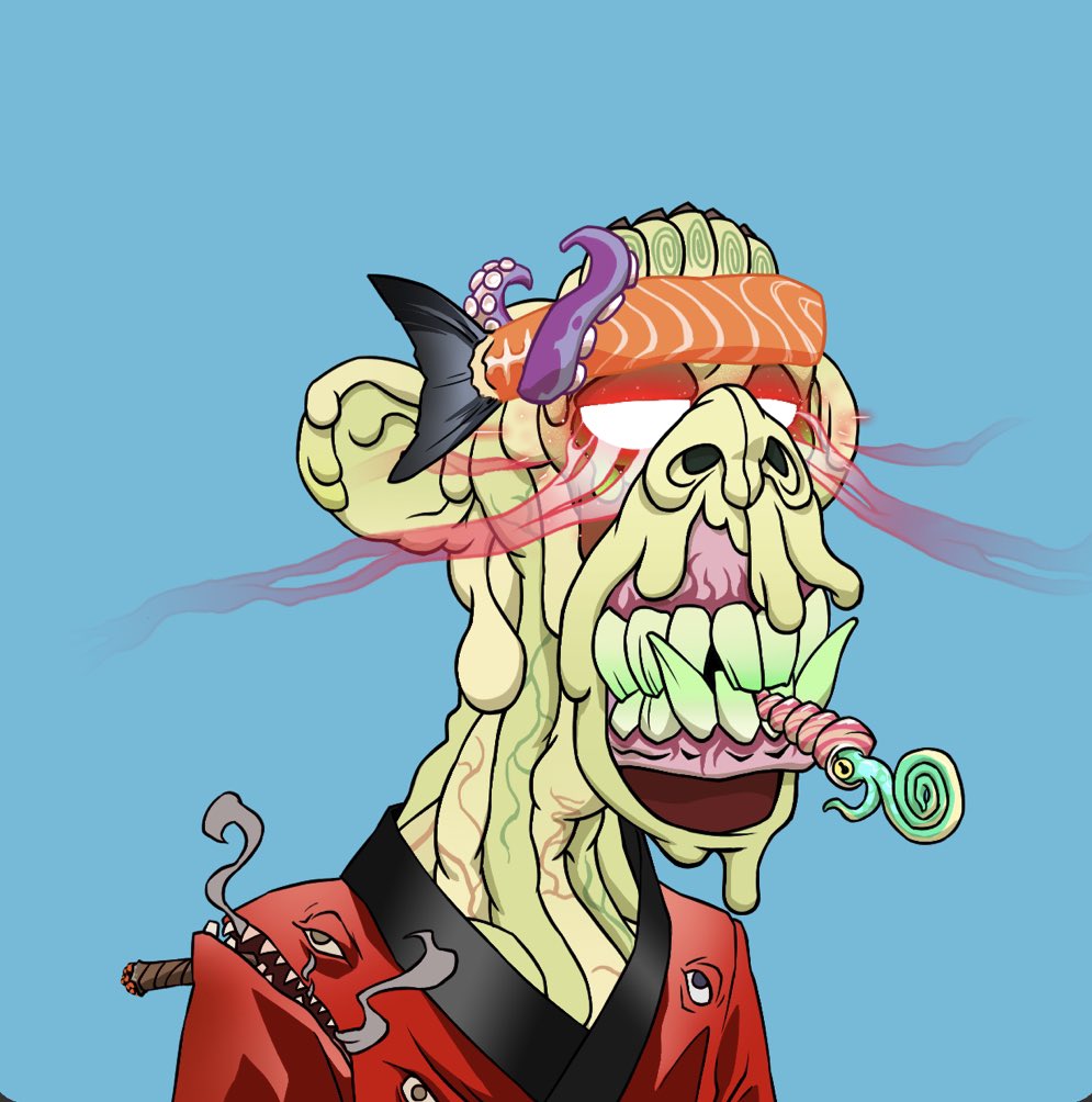 dragonseller88's tweet photo. 2 weeks ago, I sold one of my @doodles for 10 eth, wanted to use towards buying a new Tesla but had too much conviction on $APE and #MAYC so bit my tongue and bought M2 serum for 6.9 eth, used it to get this guy. This is the first time I can proudly say, I timed the market right https://t.co/qNdCUYd4DU