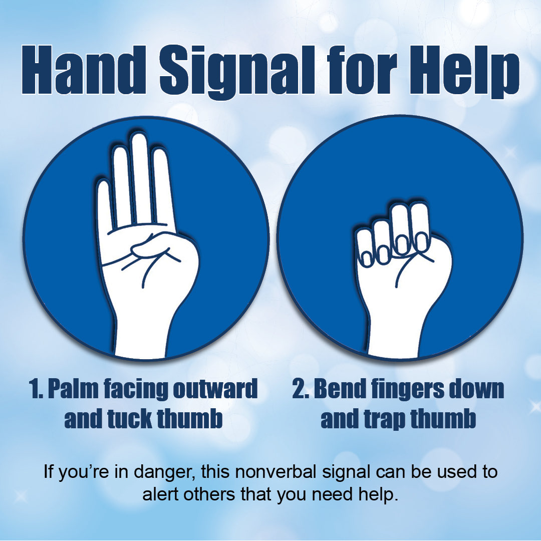 ArlingtonPD's tweet photo. We encourage you to learn about the “Signal For Help.”

This was developed by the Canadian Women’s Foundation as a means for those in distress to signal that they need help without using words or text. Learn more about the signal here: https://t.co/r61rOdoOvw

#StopTrafficking https://t.co/PwzuCuHLxZ