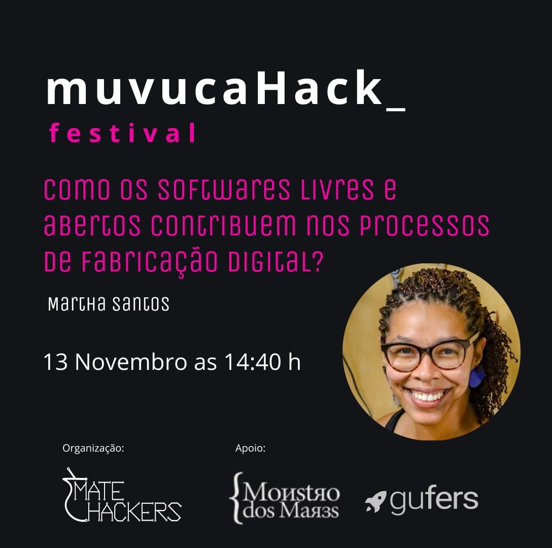 MateHackers's tweet photo. Começa agora 'Como os softwares livres e abertos contribuem nos processos de Fabricação Digital?' com Martha Santos https://t.co/DQuV7V9vhp https://t.co/vW8VpHm9lw