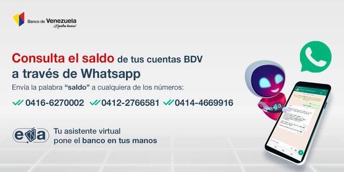 Mira cómo puedes consultar saldo de tu cuenta del Banco de Venezuela a través de WhatsApp