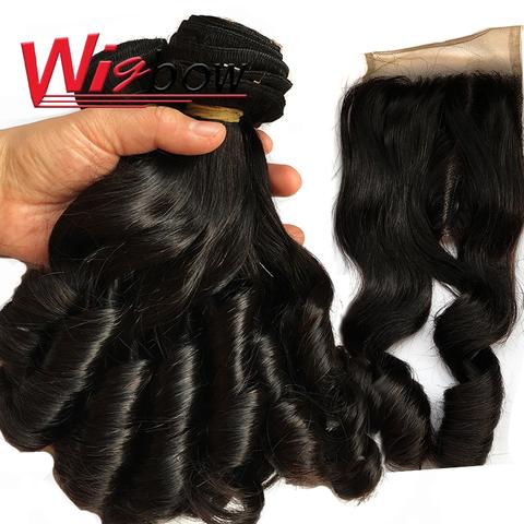 Our hot selling product: Wigbow Brazilian Bouncy Curly Human Hair Weave Extensions 3 Piece With Closure Double Strawn Bundles , see at absolute-instyle-wigs.myshopify.com/products/wigbo…