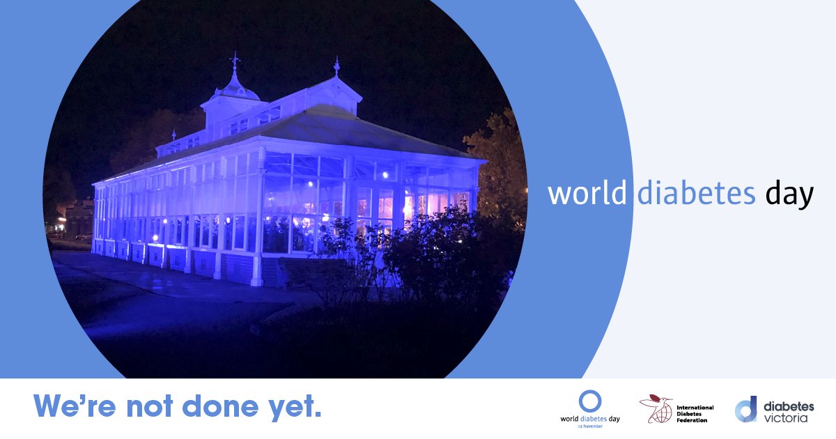 DiabetesVic's tweet photo. Happy #WorldDiabetesDay! You’re wearing blue, took a blue circle selfie and are posting about #diabetes today – excellent, good on you! If you live near #Bendigo, watch on while we’re lighting up the Conservatory Building for the #BlueMonumentChallenge. https://t.co/VRJFxNHOgX https://t.co/XXbbI8h7N2