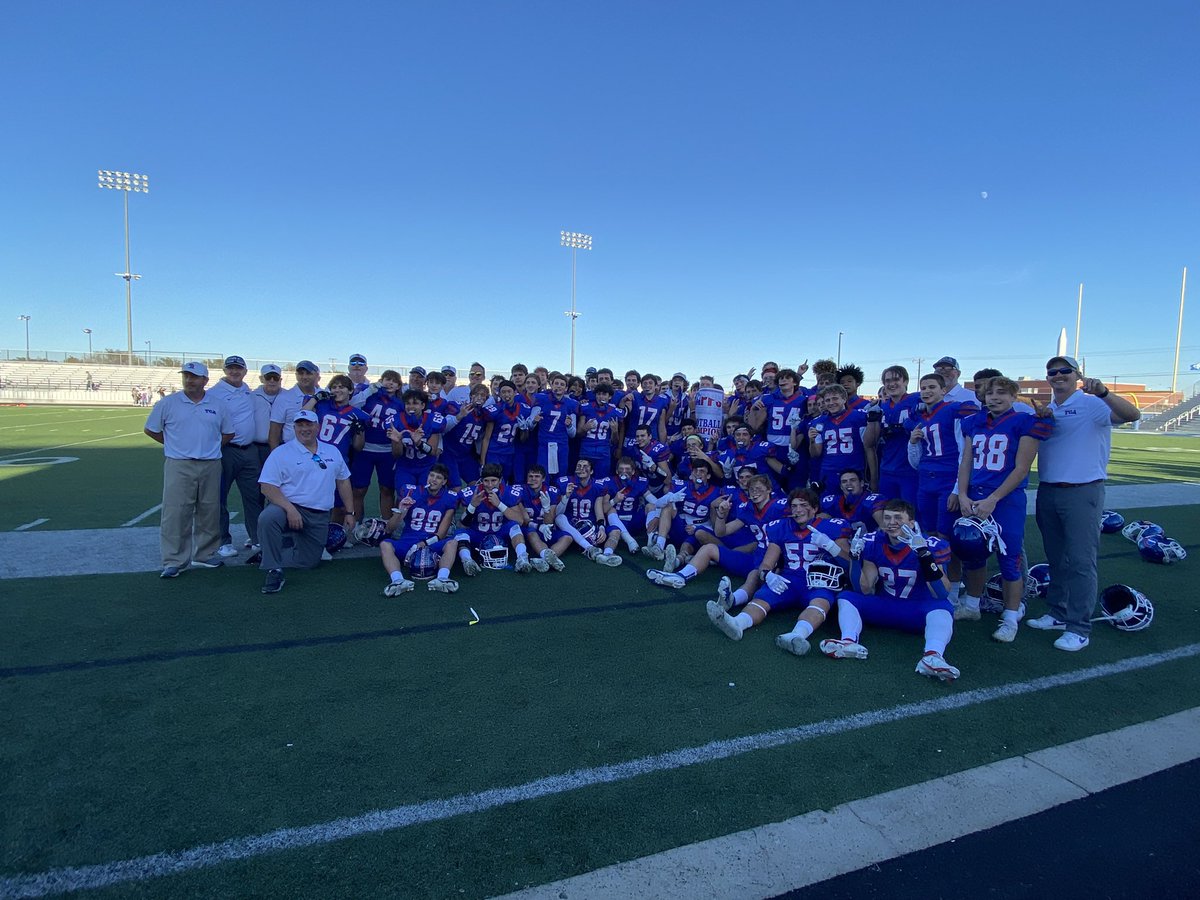 TCA_Addison's tweet photo. Trojan 🏈 season ends with a 67-0 victory over TMI to win the TAPPS League State Championship! Well done men! https://t.co/h5t18xuV0P