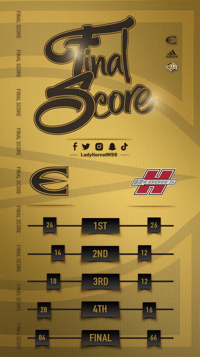 Final Score! 
8️⃣4️⃣ Lady Hornets
6️⃣6️⃣ Reddies

🔜: Lindenwood 
🗓: 11.17.21
🕠: 5:30 PM

#ProtectTheTradition • #MIAAwb