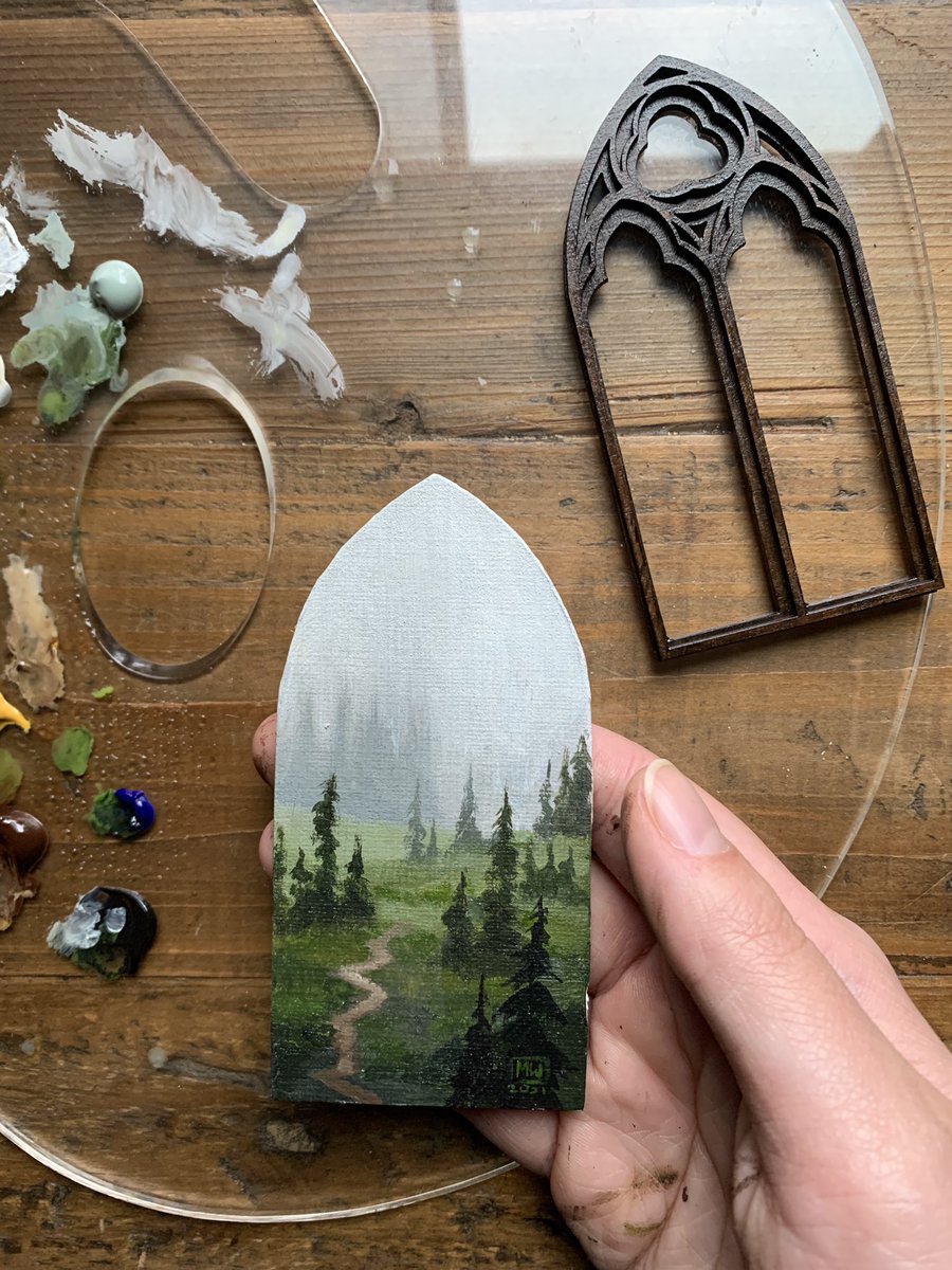 thecreepingmoon's tweet photo. Thank you everyone for the love for my cathedral windows! Here’s the next one that I just finished. Will be available at ECCC next month https://t.co/STIdqvNHO6