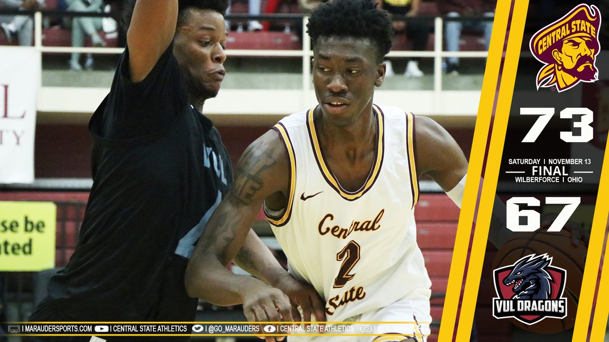 GO_MARAUDERS's tweet photo. The @CentralState87 Marauders beat Virginia-Lynchburg, 73-67, in Saturday's season opener. 

Brad Lewis led CSU w/ 18 points. Raymon Adams finished w/ 15 points, 12 rebounds &amp; 6 assists. Mike Reeves grabbed 17 rebounds along w/ 12 points.

Box Score - https://t.co/WEb0vIPzQl https://t.co/NKQ9BZl9cV