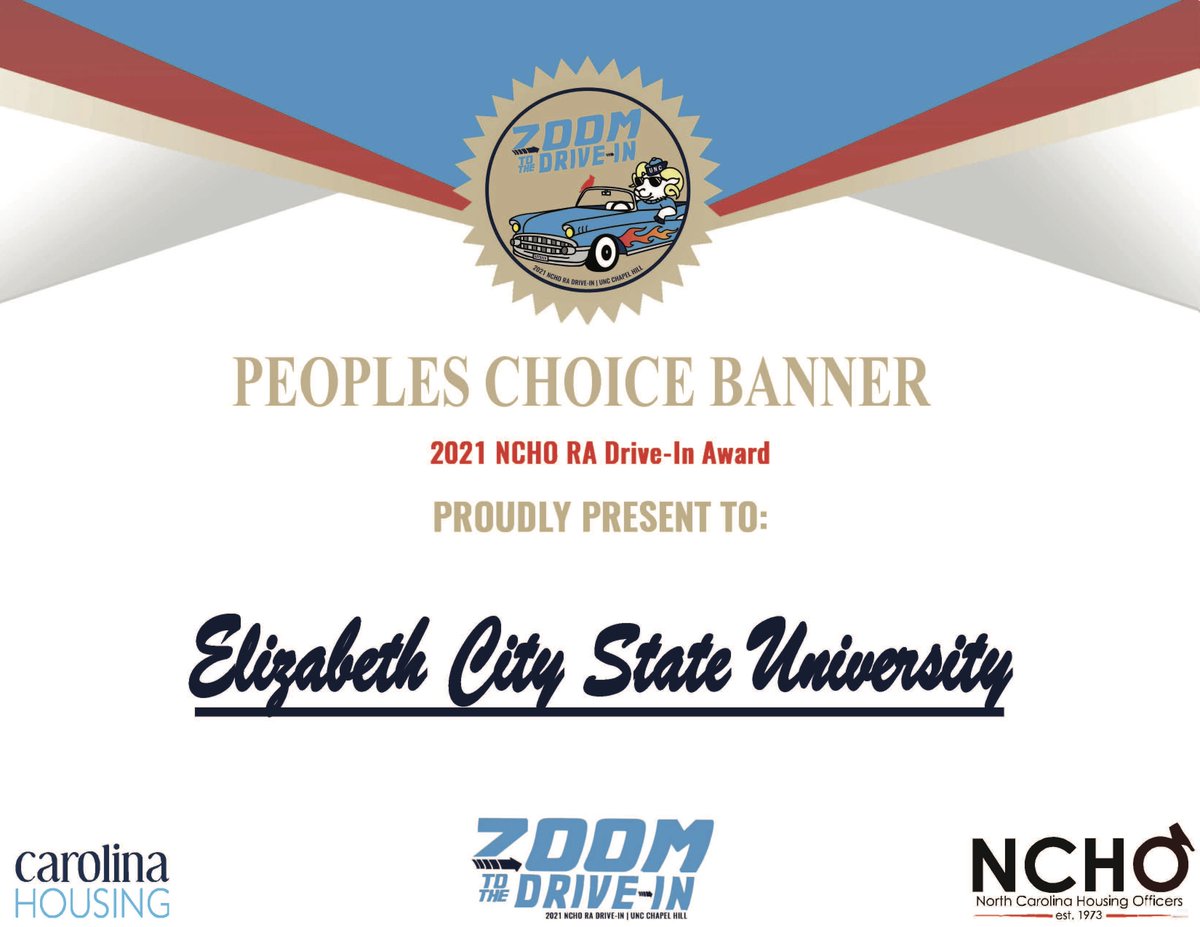 Congratulations to Elizabeth City State University for winning the People's Choice Banner Award!

#NCHO2021 #Zoom2UNC
