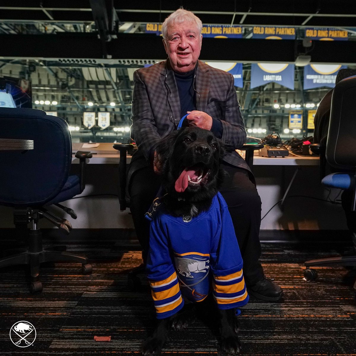 BuffaloSabres's tweet photo. Rick and RJ have finally met...

And now they're best buds. 🤗 https://t.co/7f7qpUySql