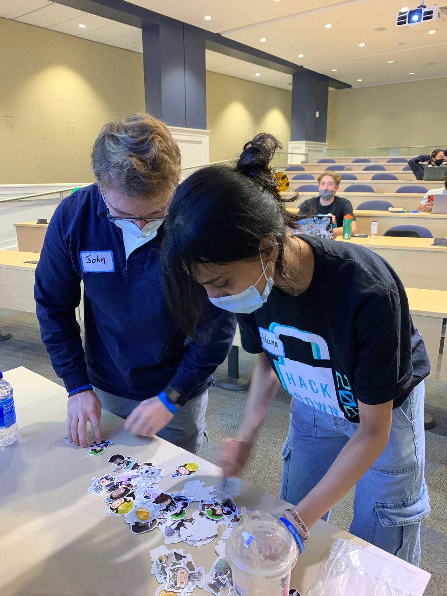MLHacks's tweet photo. You down to hack? Hackers at #Hackdown certainly are, and love the stickers provided by @GitHubEducation! https://t.co/1PMYhKXig0
