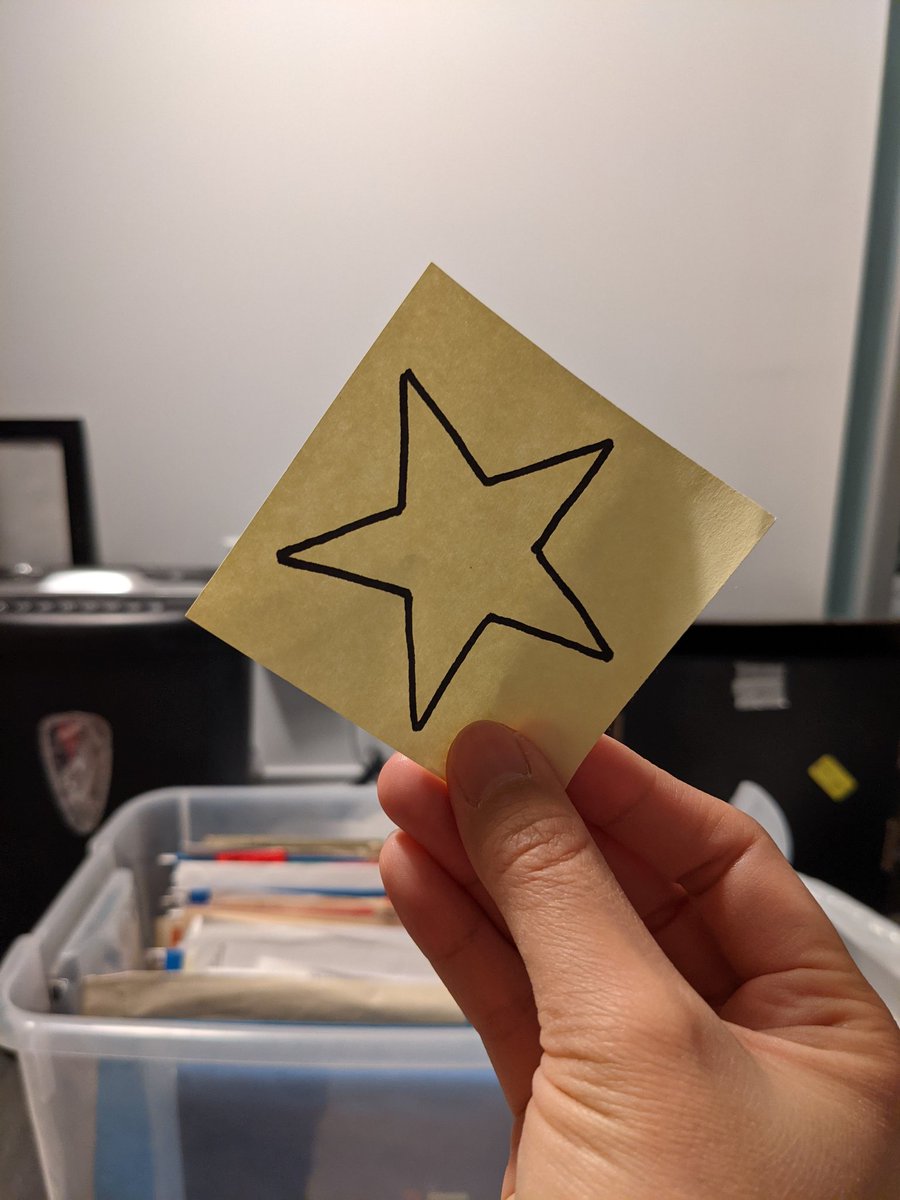 _beckydang's tweet photo. Hey, if your manager gives you a gold star, you take it. (And hang onto it when you clear your desk during the pandemic) https://t.co/kBHYc8xGBg