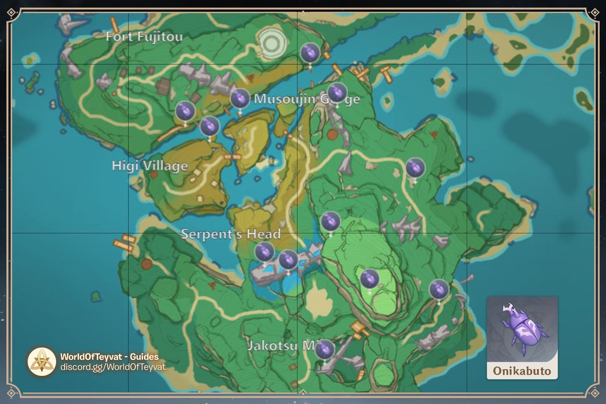 WorldOfTeyvat's tweet photo. Arataki Itto Ascension Guide &amp; Onikabuto locations https://t.co/r6X72ZtsHI
