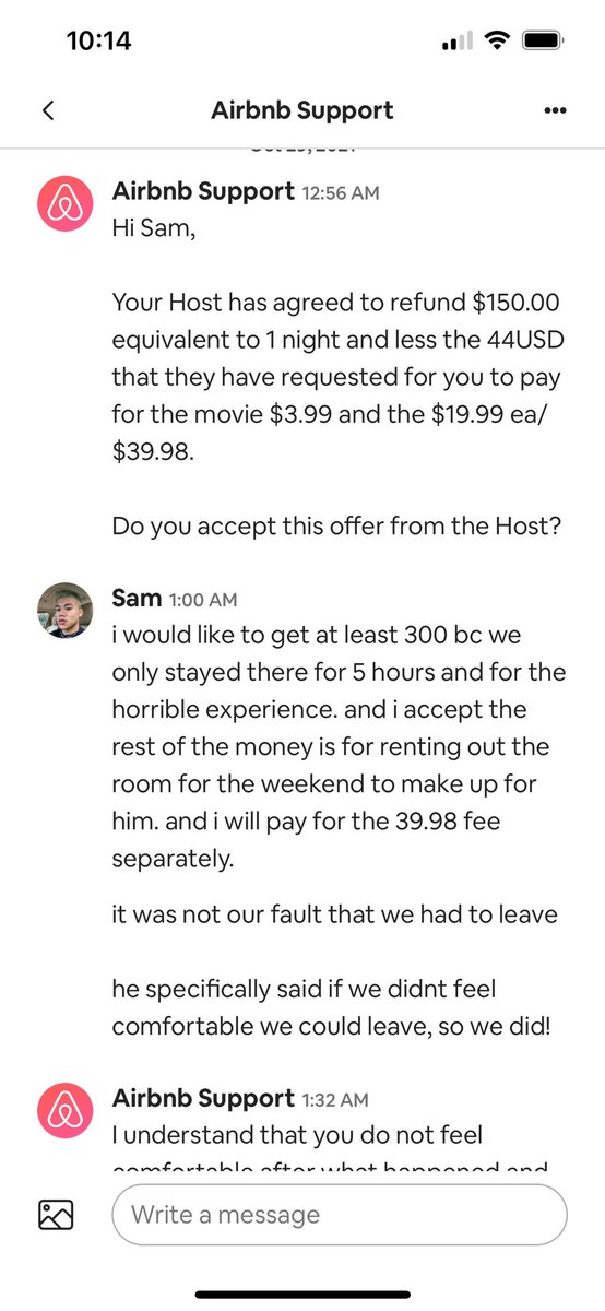 theedaviddavis's tweet photo. I am beyond shocked and upset at me and my boyfriends @sam_tr01 last visit with @Airbnb we paid 450 for a two night stay in a beautiful home in Wisconsin only to be fucking screamed at by its racist home owner and told to “go to our room” when he got home! With his two big dogs, https://t.co/dGoB9w8K5l