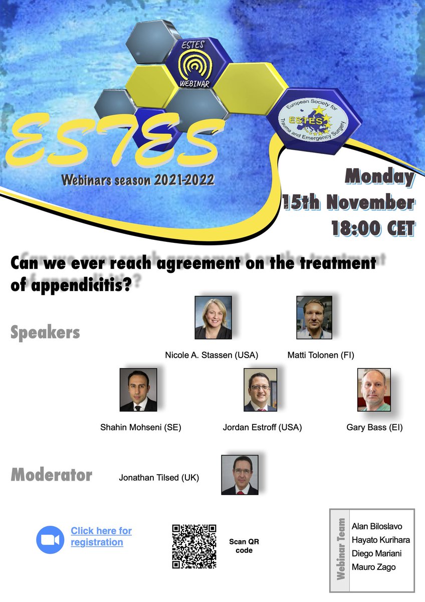 European Society for Trauma & Emergency Surgery (@estesonline) on Twitter photo Join <a href="/thefighter_sm/">Shahin Mohseni</a> <a href="/najsw/">nicole stassen</a> <a href="/MattiTolon3n/">Matti Tolonen, MD, PhD</a> <a href="/jordanestroffmd/">Jordan Estroff</a> and <a href="/garybassmd/">Gary Alan Bass</a> on Monday to debate the State of the Art in appendicitis. <a href="/estesonline/">European Society for Trauma & Emergency Surgery</a> <a href="/traumadoctors/">AAST</a> <a href="/traumadoctorsam/">AAST Associate Members</a> <a href="/JTraumAcuteSurg/">Journal of Trauma and Acute Care Surgery</a> <a href="/pennsurgery/">PennSurgery</a> <a href="/EAST_TRAUMA/">EAST</a> Join <a href="/thefighter_sm/">Shahin Mohseni</a> <a href="/najsw/">nicole stassen</a> <a href="/MattiTolon3n/">Matti Tolonen, MD, PhD</a> <a href="/jordanestroffmd/">Jordan Estroff</a> and <a href="/garybassmd/">Gary Alan Bass</a> on Monday to debate the State of the Art in appendicitis. <a href="/estesonline/">European Society for Trauma & Emergency Surgery</a> <a href="/traumadoctors/">AAST</a> <a href="/traumadoctorsam/">AAST Associate Members</a> <a href="/JTraumAcuteSurg/">Journal of Trauma and Acute Care Surgery</a> <a href="/pennsurgery/">PennSurgery</a> <a href="/EAST_TRAUMA/">EAST</a>