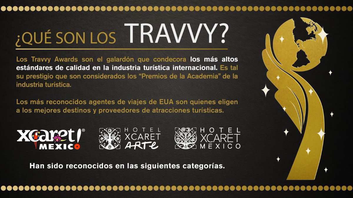 hotelxcaretmx's tweet photo. Nos sentimos muy honrados de haber sido reconocidos por los Travvy Awards, los premios a la excelencia en turismo.

We are really honored to be recognized by the Travvy Awards, that recognize excellence in the travel industry. https://t.co/bSqyFFPMzY