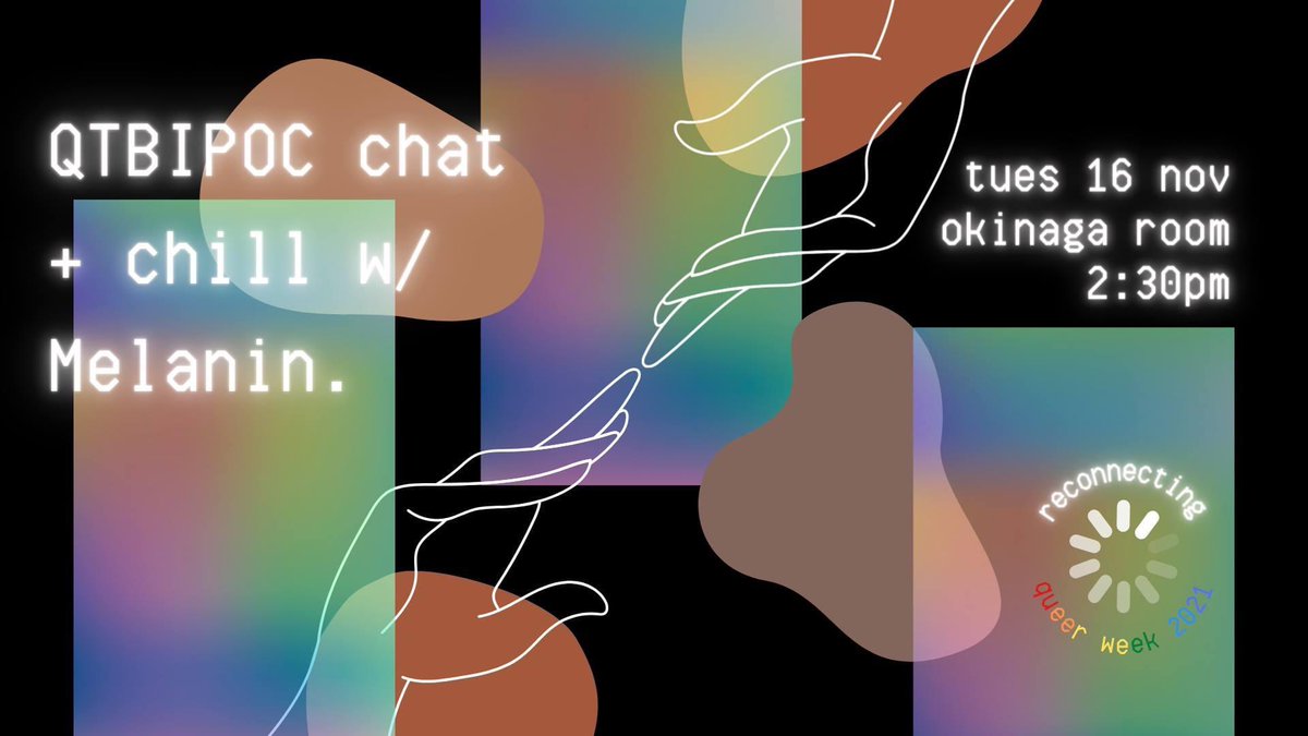 🏳️‍🌈Queer Week QTBIPOC chat &amp; chill w <a href="/MelaninOx1/">Melanin.</a> 🏳️‍🌈

tue 15 nov, 2.30

come and meet other queer bame ppl at oxford, co-hosted with Melanin - there will be snacks!

this event is open to all queer poc

more details on fb: fb.me/e/3ZS3qHubx