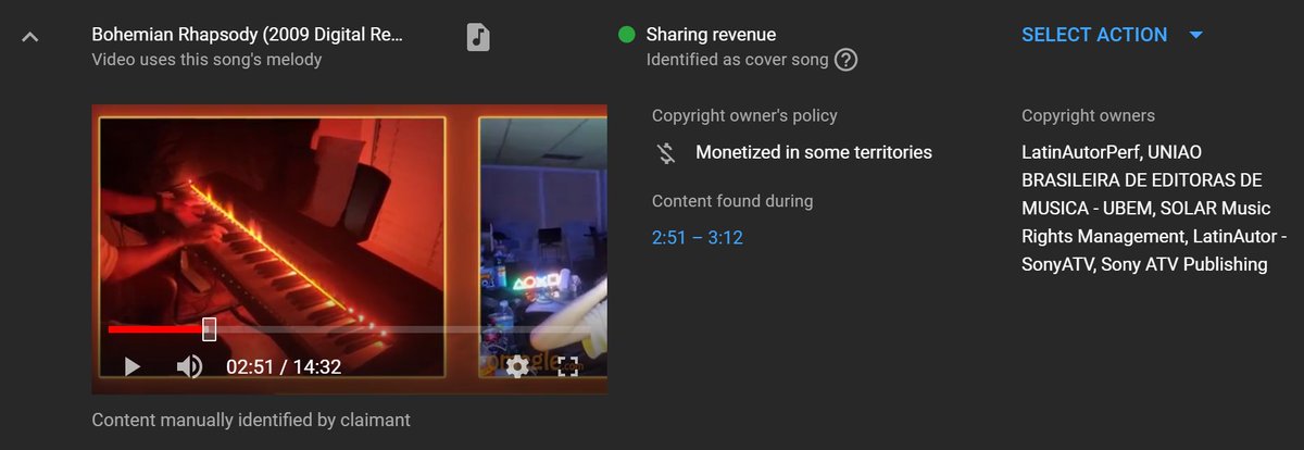Welp, it was bound to happen at some point. I'm not sure how so many claimants have rights over my cover of this song but that's just YouTube I guess🤷‍♂️