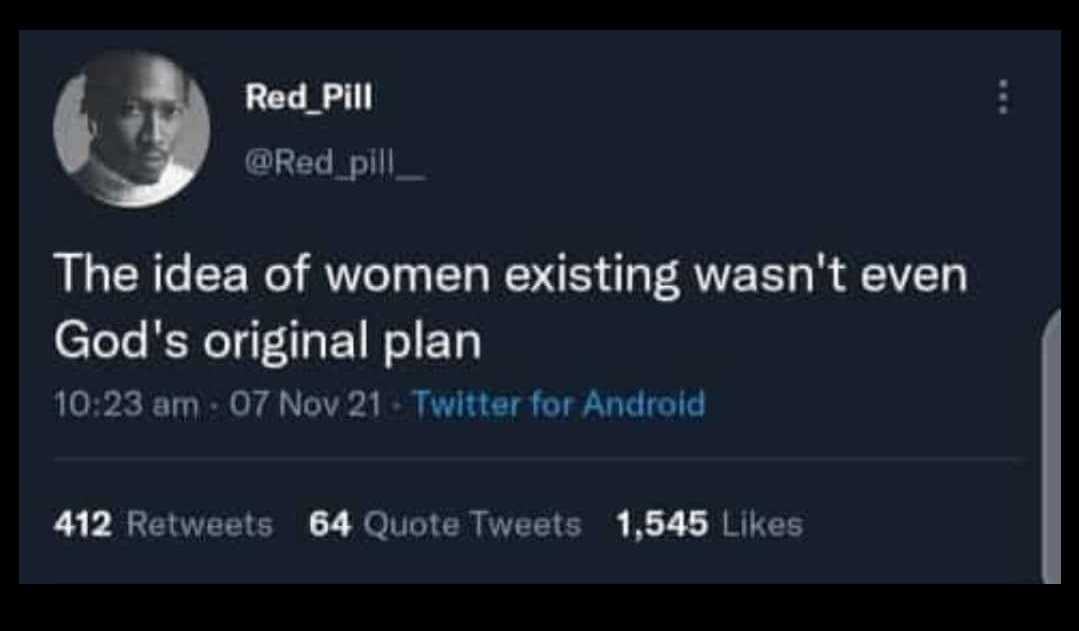 OneJacobKelly's tweet photo. Thus he said it was better for a man to STAY ALONE.
ADAM wouldn't have FEASTED on the FORBIDEN FRUITS had it not been for Eve's Snake Ideas.
#OneJKDevotion #OneJKMotivation https://t.co/G3prb8q8n4