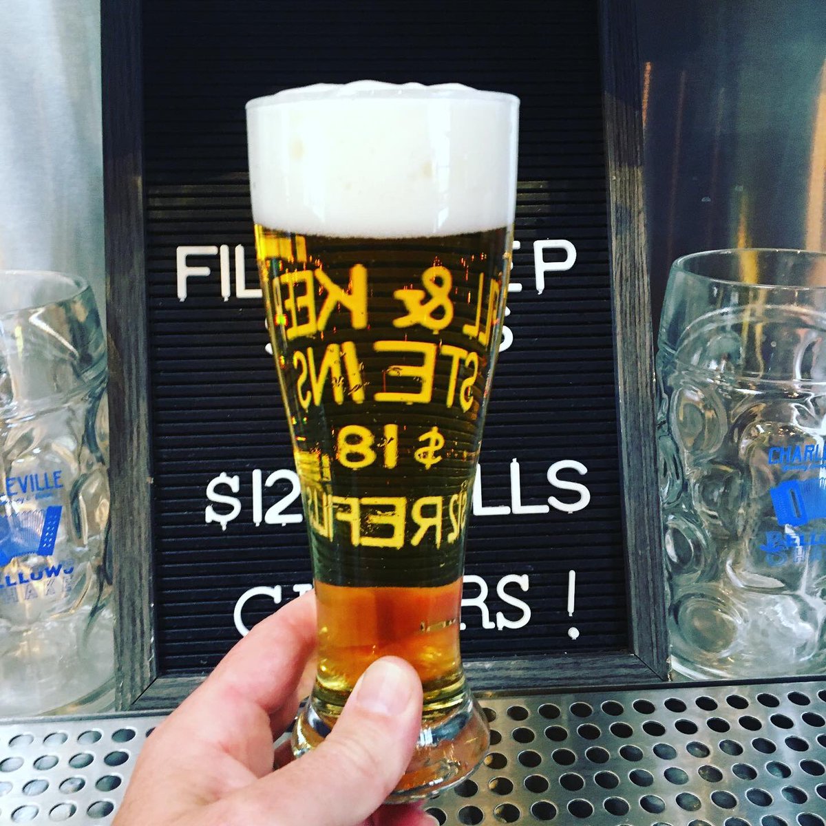 CharlevilleBeer's tweet photo. Who likes lagers!?  We have 3 on tap right now!  Unfiltered and look 👀 at that clarity! 🤯 🍺 
Happy Saturday! https://t.co/eyc7LD8NaV