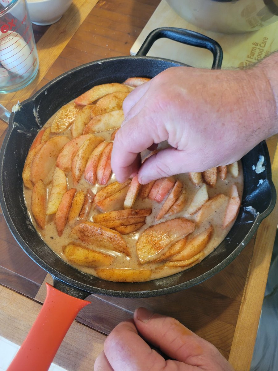 jenleblond's tweet photo. @JasonLeblond1 is making the Apple Clafoutis ahead of time like @HockeyMomof03. #ONAppleADay is going to be so tasty! #FFCOGala2021 https://t.co/PuzRNL1y3u