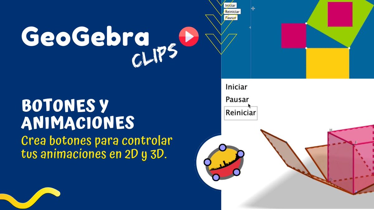 CamiloSua_'s tweet photo. GeoGebra Clips
Construye botones en la vista 2D y 3D de @GeoGebra para controlar tus animaciones.

▶️ https://t.co/E9tscN3MJv

Accede a más contenido en nuestro canal de #YouTube y en nuestro perfil de #Instagram y #TikTok.
#GeoGebra #AprendiendoGeoGebra #GeoGebraClips https://t.co/mQWuT71uAj