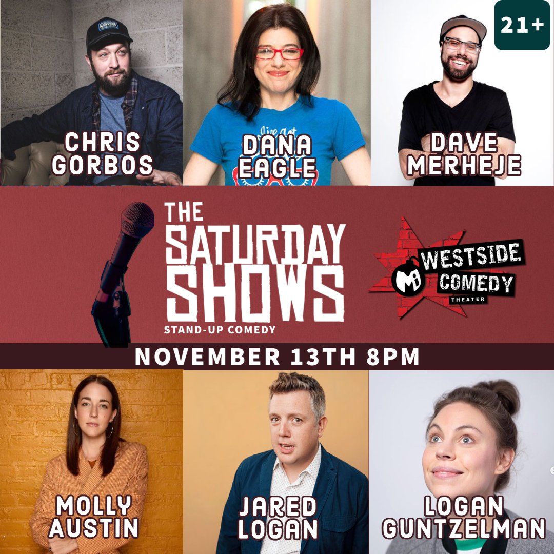 westsidecomedy's tweet photo. Stand-up tonight at 8pm! Pre-sale tickets only.
π https://t.co/0q36EkTvln π
π· NO DRINK MINIMUM π»
Featuring
@DanaEagleTweets
@DaveMerheje
@MollyoAustin
@JaredLogan
@LGuntzelman
Host: @ChrisGorbos
#laevents #livecomedy #tonightinla #standupcomedy https://t.co/UM5KfZBKcy