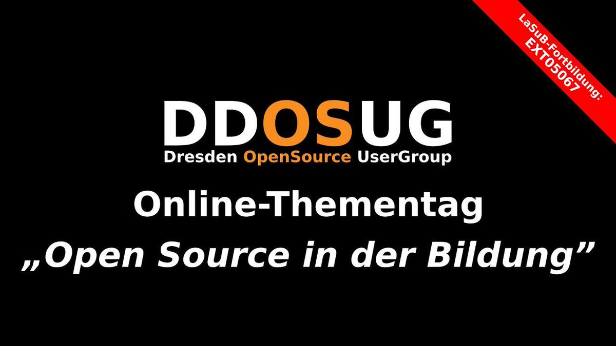 Welche Vorteile bringt es, #OpenSource und Bildung zusammenzubringen? Das könnt Ihr am 20. November auf dem Thementag "OpenSource und #Bildung" der Dresden Open Source UserGroup (@ddos_usergroup) erfahren. Mehr Informationen &amp; Anmeldung: ddosug.org/osedu-2021.html #DigitaleAutonomie