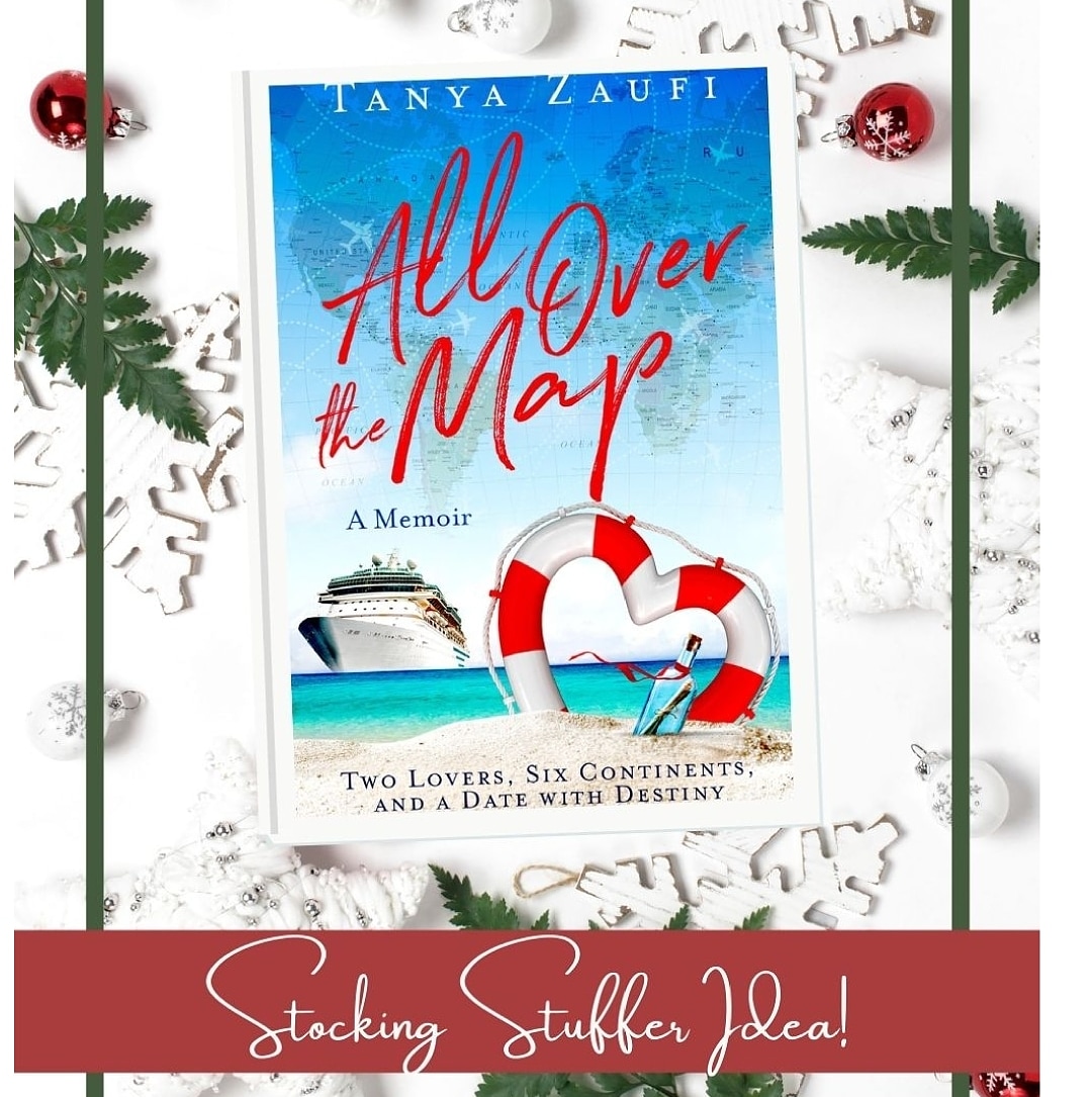 TZaufi's tweet photo. Need a Christmas or Stocking Stuffer idea 🎄🎁 -- I've got one for you ❤️ treat your loved one to an adventurous travel and romance escape -- a trip around the globe all wrapped in a book 📚🌍✈️🚢💘 

Go to Amazon or Indigo  'All Over the Map' by Tanya Zaufi 🎄🌍✈️🚢💘🎄 https://t.co/HlJ0iwvarD