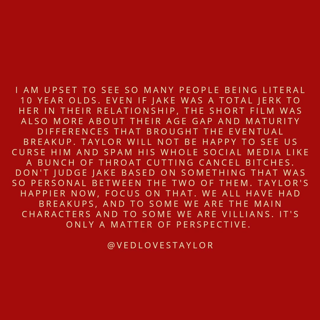 vmswiftie's tweet image. Maturity is a nice thing you know 🤍 We all make mistakes. Let&apos;s be kind. #RedTaylorsVersion #AllTooWell #JakeGyllenhaal