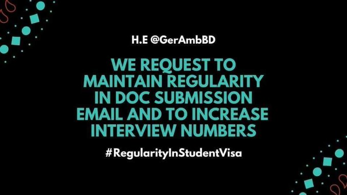 tawsifyeasin1's tweet photo. #SpeedupstudentVisa
Hello, 
@GermanEmbassyBD
 please check it out, we are informed about our waiting period. But we don't see any actions to reduce the huge queue. The embassy worked as like as covid situation.
#SpeedUpStudentVisa 
@GerAmbBD https://t.co/ftAiINtgu4