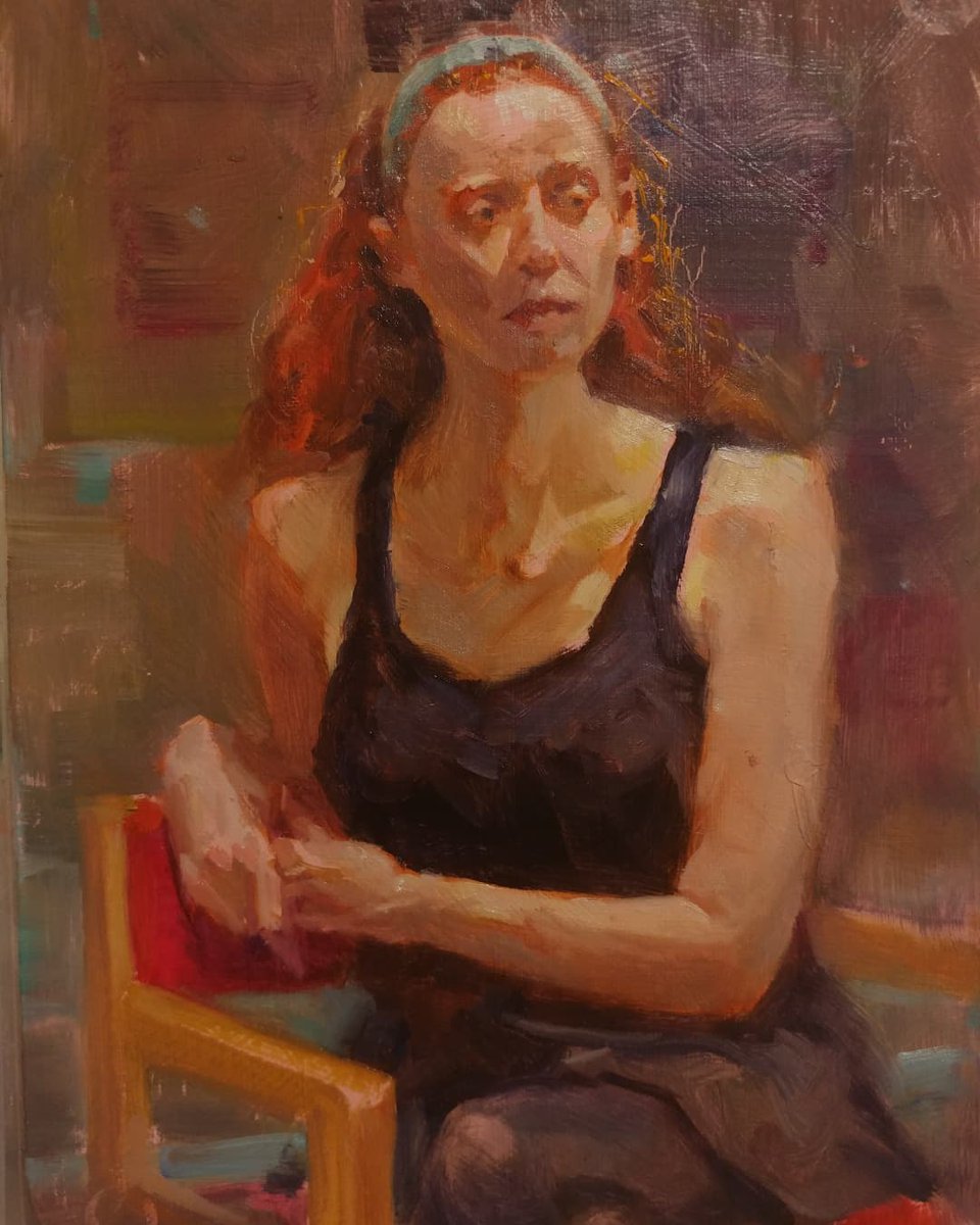 i_a_mit's tweet photo. When I sit to paint someone from life, what I'm painting isn't just shapes or colours or likeness; what I'm painting is my reaction to a human spirit that reflects my own humanity. I hope we can all take a pause and see ourselves reflected in eachother. #painting https://t.co/IPLU8FAmeJ