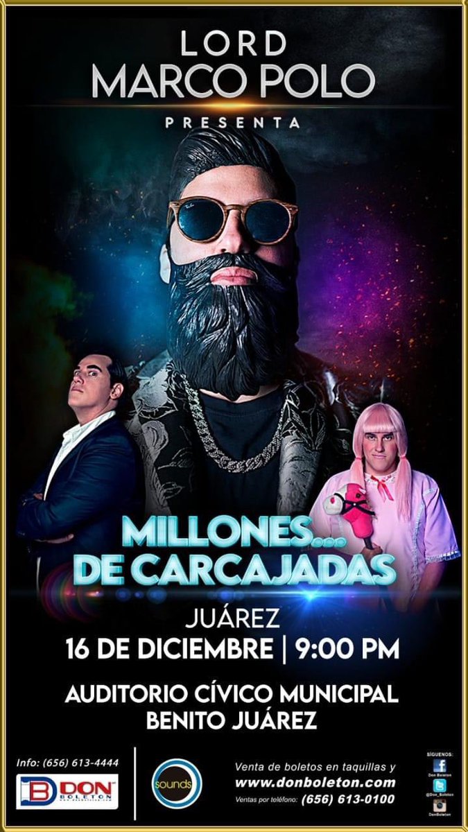 LordMarcoPolo's tweet photo. 🚨¡CIUDAD JUÁREZ!🚨 
Será un gustazo volver a verlos. 
¡A pasarla de lujo!
🎫 https://t.co/Wjxt4wSVRX https://t.co/lm0mpk4dLz