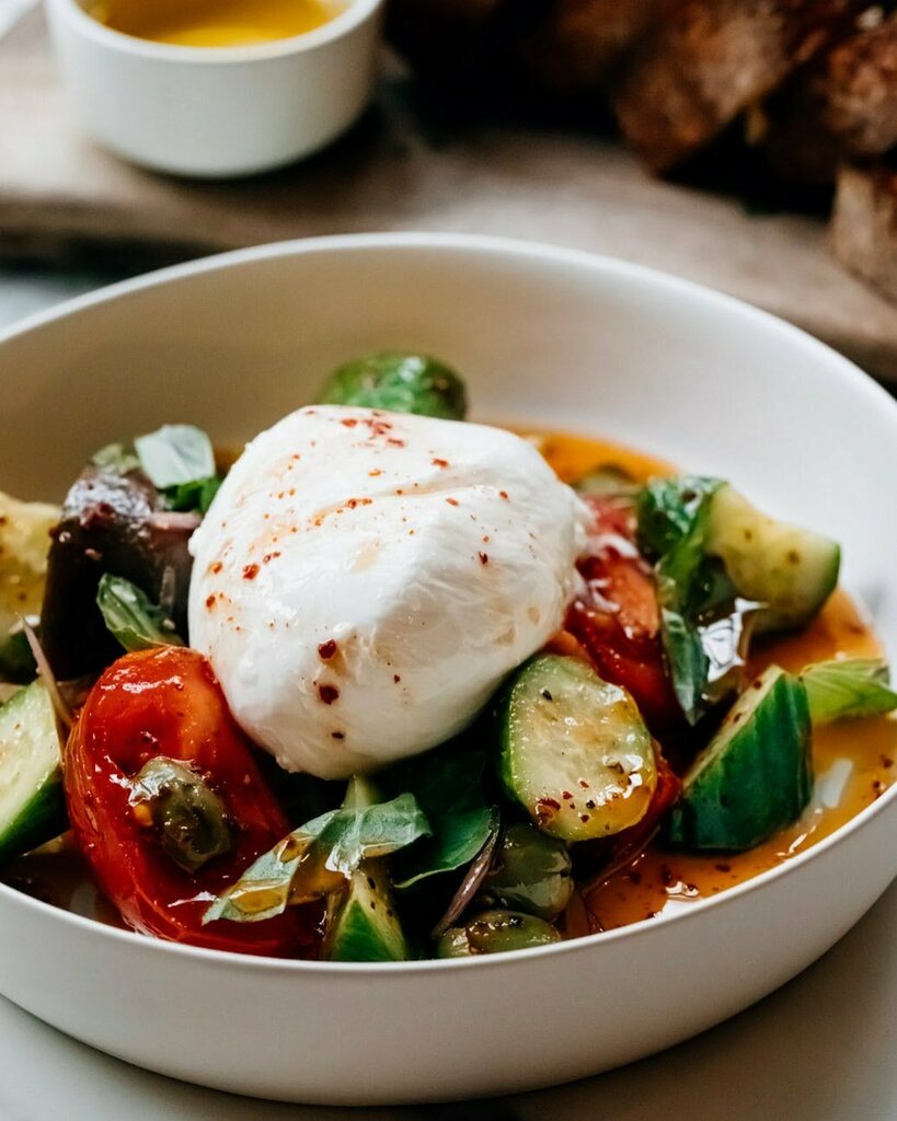 theNORRkitchen's tweet photo. Weekend dinner plans underway? Our Heirloom Tomato and Burrata (Veg/GF) is the best addition to any of our Fall Menu main dishes - or just on its own for a satisfying light meal. 

Persian Cucumbers, Purple Onion, Castelvetrano Olive, Basil, Aleppo Vinai… https://t.co/Wm6NSezsn3 https://t.co/62CRjzGleg