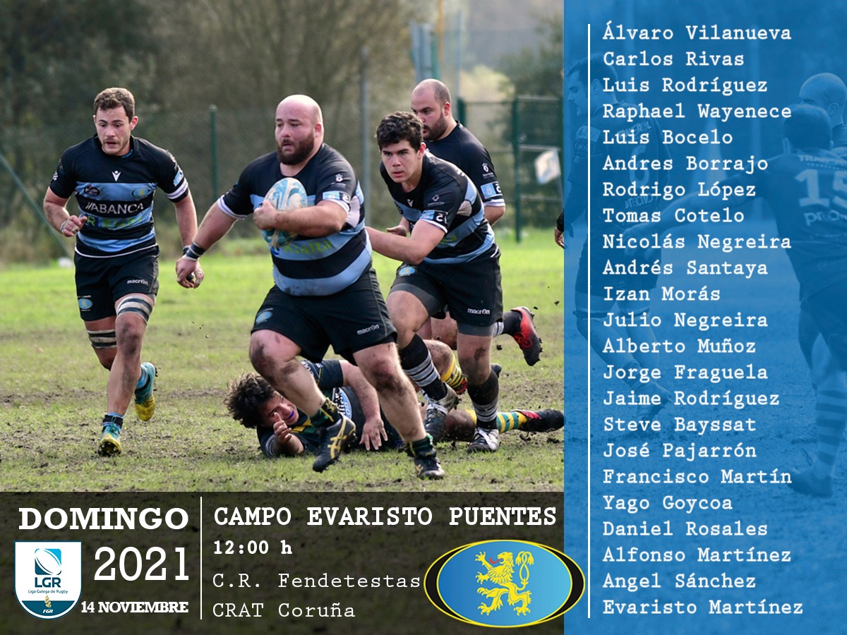 CRAT1976's tweet photo. 📅 Domingo 14

🏆@DHIberdrola

⏰11h30

🏉 @RugbyfemSevilla – CRAT @rialtacoruna

📺https://t.co/6MD9hLzyzn

🏆#LGRugby

⏰12h

#Masculino
🏉 @fendetestasrugb - CRAT 

#Feminino
🏉 CRAT B - @RugbyLalin https://t.co/Fzv537HsFG
