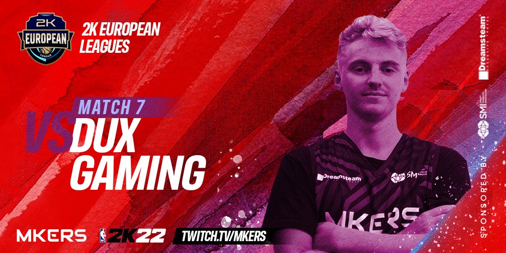mkersofficial's tweet photo. TONIGHT l'e-sport con MKERS non si ferma mai🔥
2k EUROPEAN LEAGUES / MATCH #7 GO MKERS!
🆚@TeamDUXGaming
🕙 22:15
📺https://t.co/1RIfFLVPJ7
🎙️@SweetChinMusig8 &amp; @Duduc_2k

#GoMkers #MkersArmy #NBA2k22  #2KEUML https://t.co/5Y25d7RKy2