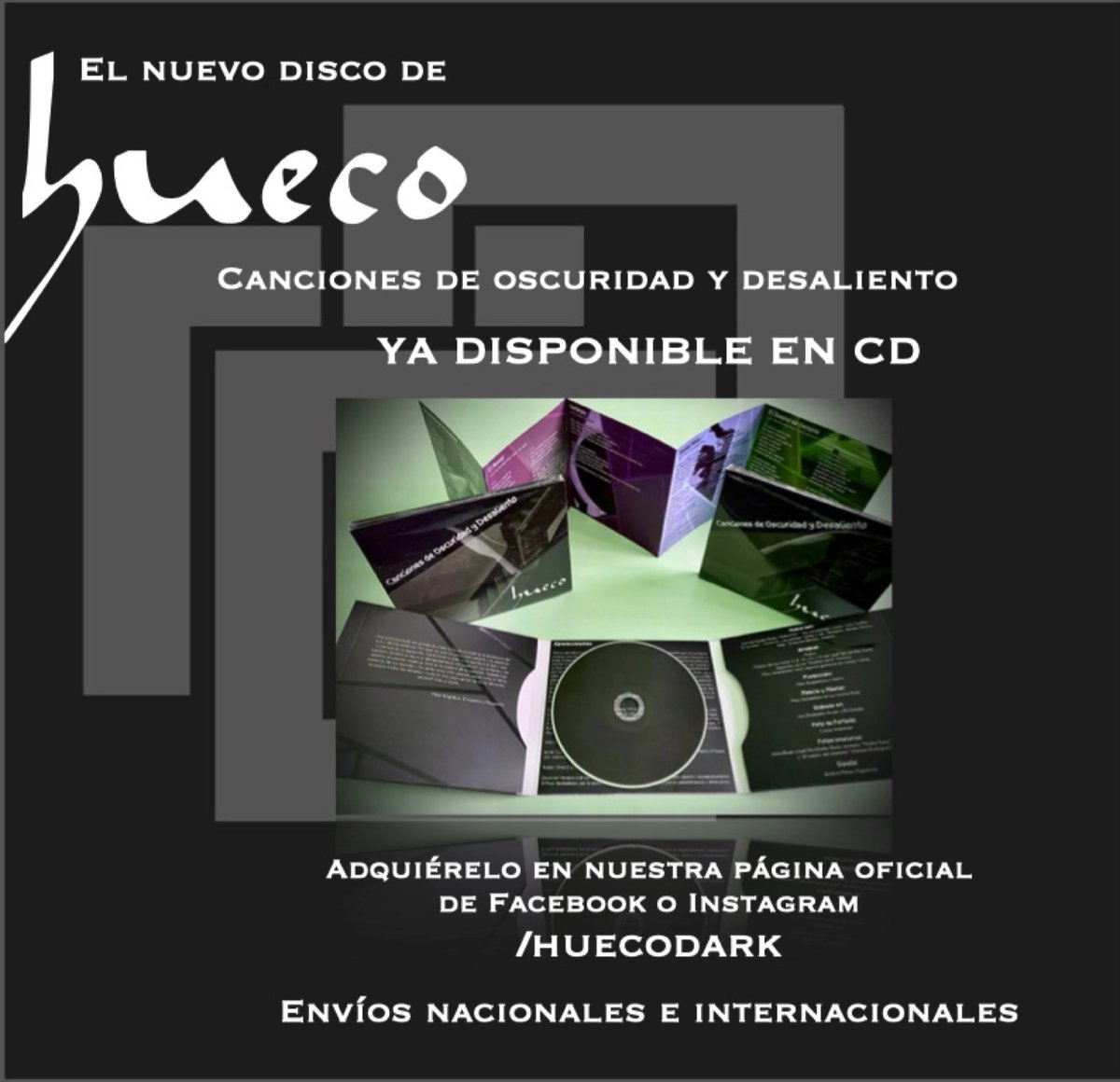 huecodark's tweet image. Finalmente:
En nuestras manos la versión Cd de nuestro más reciente disco Canciones de oscuridad y desaliento. ¿En dónde se consigue? CON NOSOTROS. Lleve, lleve!!!
#amantesdelfeticheporelobjeto