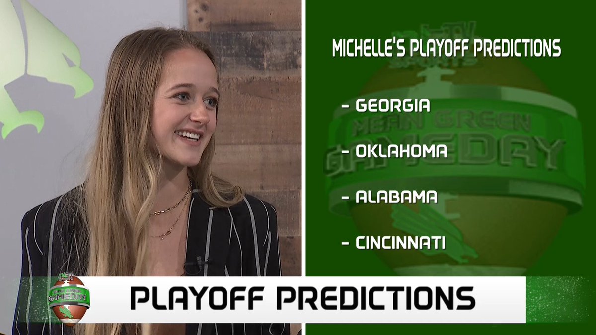 MGGameday's tweet photo. Our home game analysts have made their Week 11 @CFBPlayoff predictions, and @michelleehopee and @ConnorHibbett are feeling the love for @GoBearcatsFB. https://t.co/Z7P5FPZjbx