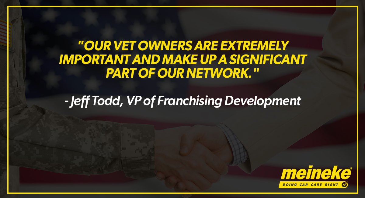 Thank you to all who served, you're the reason we continue to give back at Meineke.