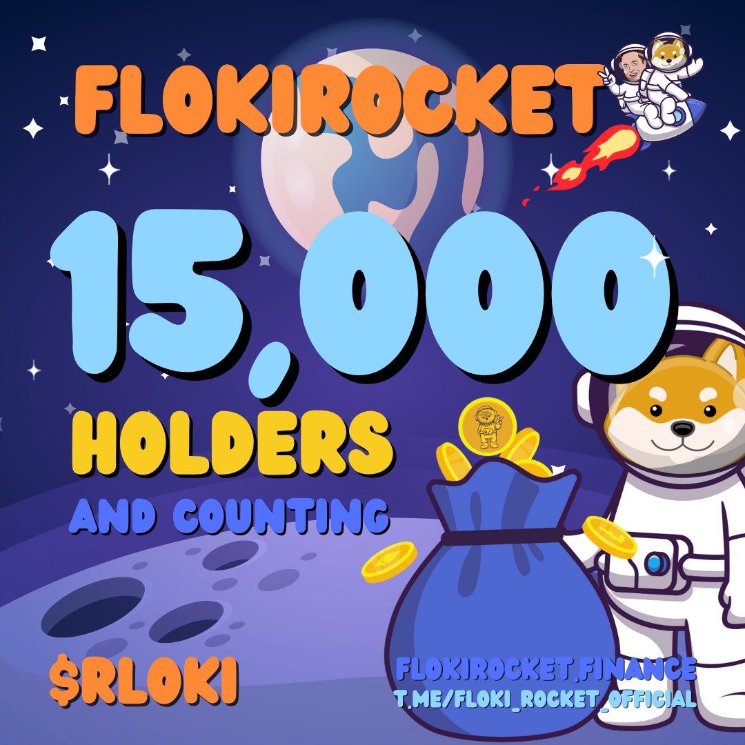 rlokirocket's tweet photo. YES!🥇 We are so f*cking proud! We have already 15.000 holders and we keeps growing so hard! Fasten your seatbelt, 100M MC incoming!🚀

https://t.co/xB1OsDrHAf

https://t.co/tClBRXceTc

#flokirocket #floki #bscgem #bnb #pancakeswap #crypto #BSC #BinanceSmartChain #cryptocurrency https://t.co/xuDhVRyaUK