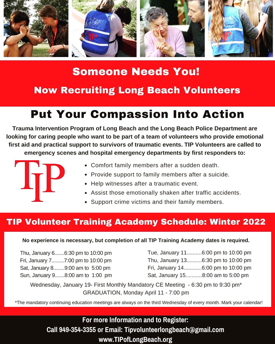 Good morning! If you are interested in our upcoming academy launching in January 2022 head to our website and email @tipvolunteerlongbeach@gmail.com Feel free to email, call, dm or check out our we look forward to seeing you all! 🙌 #tip #tiplongbeach #longbeach #volunteer #lbpd
