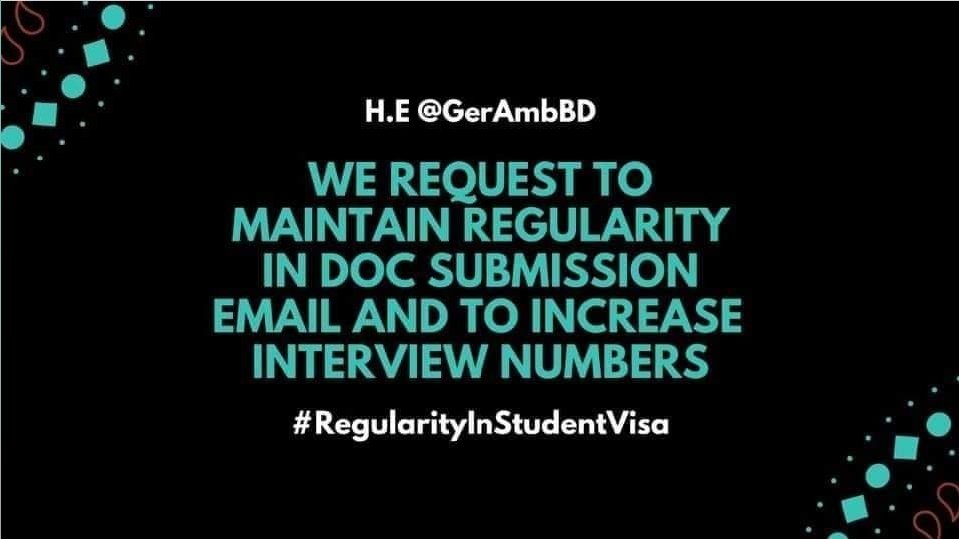 sadiakh62795967's tweet photo. we know that this waiting period was created for covid 19. but now everything is under control and other embassy's doing their job smoothly. I choose Germany, is that my fault? please save our admission.
@GerAmbBD 
#SpeedUpStudentVisa 
#NoPauseonStudentVisa https://t.co/sPGwOYPi9G