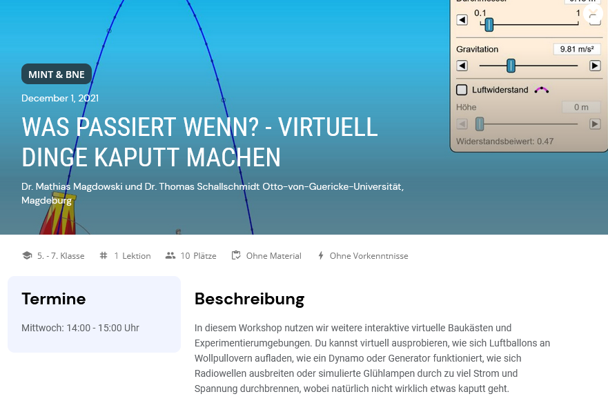 LehrstuhlEMV's tweet photo. Unsere #ETechnik-Kollegen @TSchallschmidt & @MMagdowski bieten im Rahmen der #InspirationWeek der #DigitaleDrehtür (#KARGStiftung) wieder einige Online-Kurse an:
1. Elektrisches-Feld-Hockey
2. Virtuell Dinge kaputt machen
3. Stromnetz im Gleichgewicht
4...
https://t.co/aFLdZyRrG1 https://t.co/ngX1NshiI4