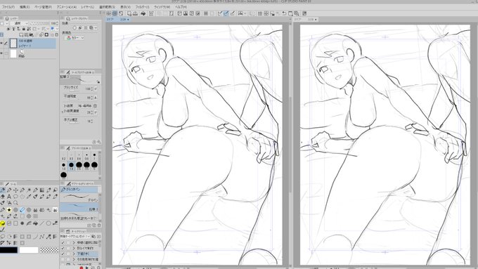 白田クロノスケ(シロタクロタ)が「スケブ依頼の進捗 したがき～」でライブ配信中! https://t.co/sveCktPpL3 #pixivSketch 