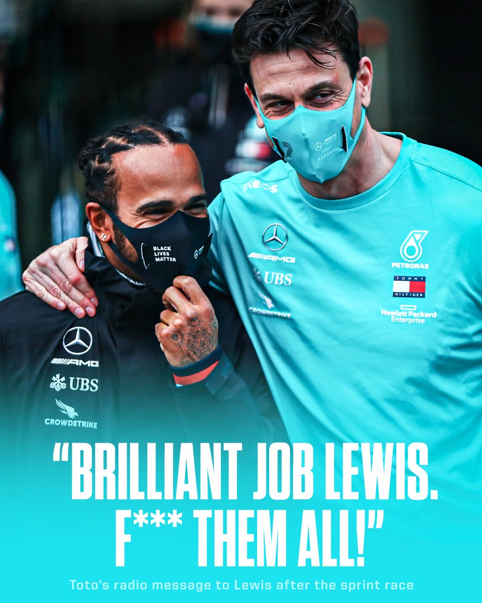 ESPNF1's tweet photo. Toto's message to Lewis after that sprint race 😤 https://t.co/2mKdCfdKM3
