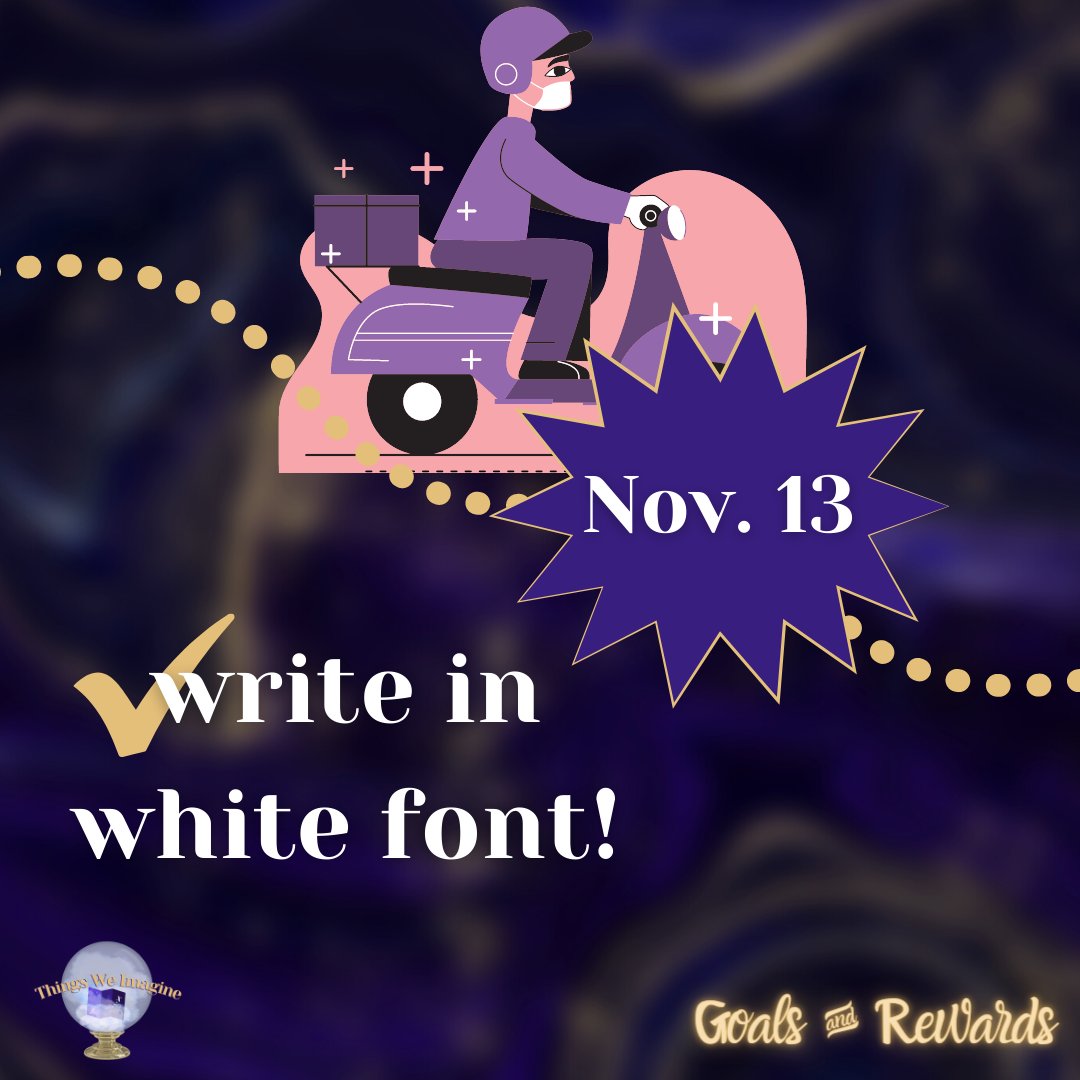 thingsweimagine's tweet photo. #NaNoWriMo is 2 weeks down! To reward ourselves for writing in white font we’ve ordered some comfort food!

For Week 3 our goal is to write with a friend. What’s your goal for this week? https://t.co/rPjkxExXY0