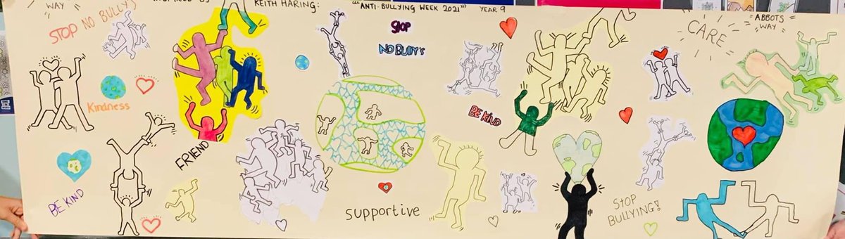 abbot_way's tweet photo. #Passion and #Creativity, #inspired by @KeithHaringArt from our #talented students in recognition of #antibullyingweek2021 and #WorldKindnessDay 🥤🖼 https://t.co/QugsqhlMdm