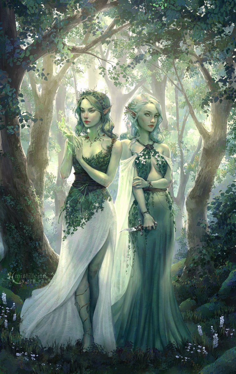 forest nymphs 🍃 
another commission piece!